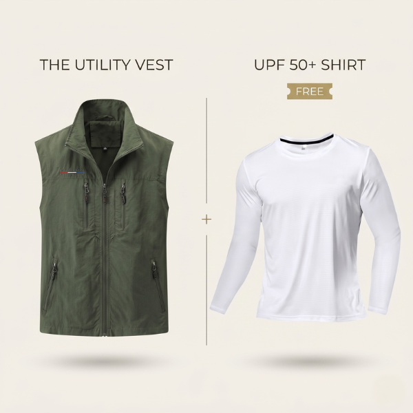Sommer Utility Weste + Gratis UPF 50+ Shirt