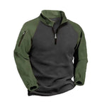 VALEWARD Outrider Fleece Half-Zip in Ranger Green with Gunmetal Grey body panel, front view.