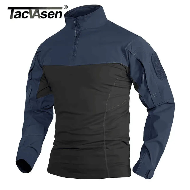 VALEWARD Transit Stretch Base Layer in Night Navy, front view.