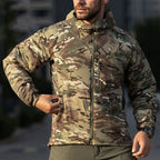 VALEWARD Hearth Quilted Insulated Jacket in Camouflage, with the adjustable drawcord hood