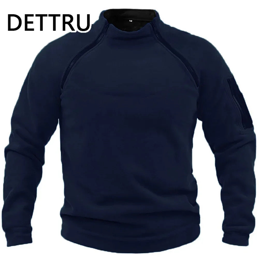 VALEWARD Sentry Tactical Fleece Pullover in Night Navy, front view.