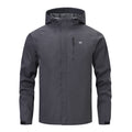 VALEWARD Voyager Packable Rain Shell in Gunmetal Grey, with the adjustable drawcord hood