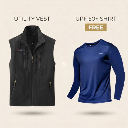 Sommer Utility Weste + Gratis UPF 50+ Shirt