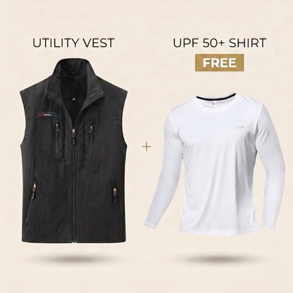 Sommer Utility Weste + Gratis UPF 50+ Shirt
