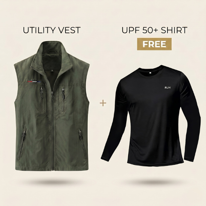 Sommer Utility Weste + Gratis UPF 50+ Shirt