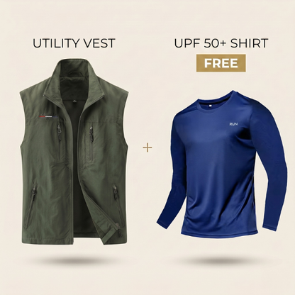 Sommer Utility Weste + Gratis UPF 50+ Shirt