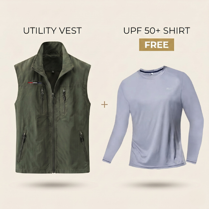 Sommer Utility Weste + Gratis UPF 50+ Shirt