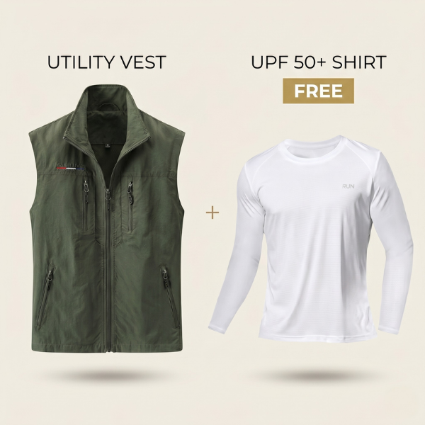 Sommer Utility Weste + Gratis UPF 50+ Shirt