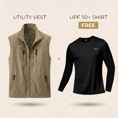 Sommer Utility Weste + Gratis UPF 50+ Shirt