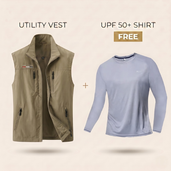 Sommer Utility Weste + Gratis UPF 50+ Shirt