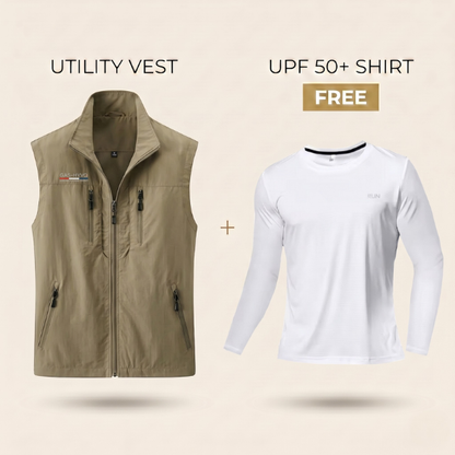 Sommer Utility Weste + Gratis UPF 50+ Shirt